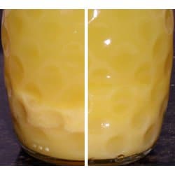 orange juice settlin without and with sonication
