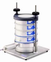 Sieving tower with transducer UIS250L and ring sonotrode RIS200 for the incitation of 4 analytical sieves, sieve diameter 200mm
