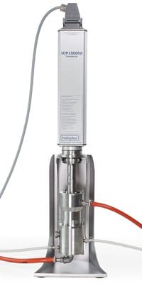 (Feu clic per fer més gran!) L'UIP1500 és poderós homogeneïtzador ultrasònic per als processos d'ultrasons ja sigui en combinació amb un reactor de cel de flux o per ultrasons got.
