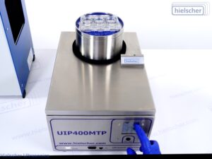 Фокусований безконтактний ультразвуковий апарат UIP400MTP забезпечує фокусоване ультразвукове опромінення для підготовки зразків із середньою та високою пропускною здатністю. За допомогою апаратів UIP400MTP та UIP550MTP можна обробляти ультразвуком будь-яку багатолункову плашку