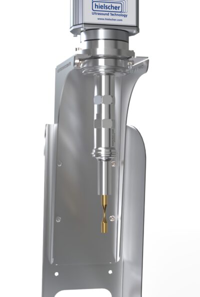 Configuration universelle d'essai de fatigue utilisant le sonicateur UIP1000hdT et une barre d'essai de traction. Ce système d'essai de fatigue axiale utilise des dispositifs de fixation d'éprouvettes de fatigue en traction pour les essais de durabilité structurelle.