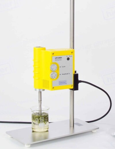 Sonicator UP100H for the extraction of alkaloids (armine, harmaline, and tetrahydroharmine) from Banisteriopsis caapi (ayahuasca).