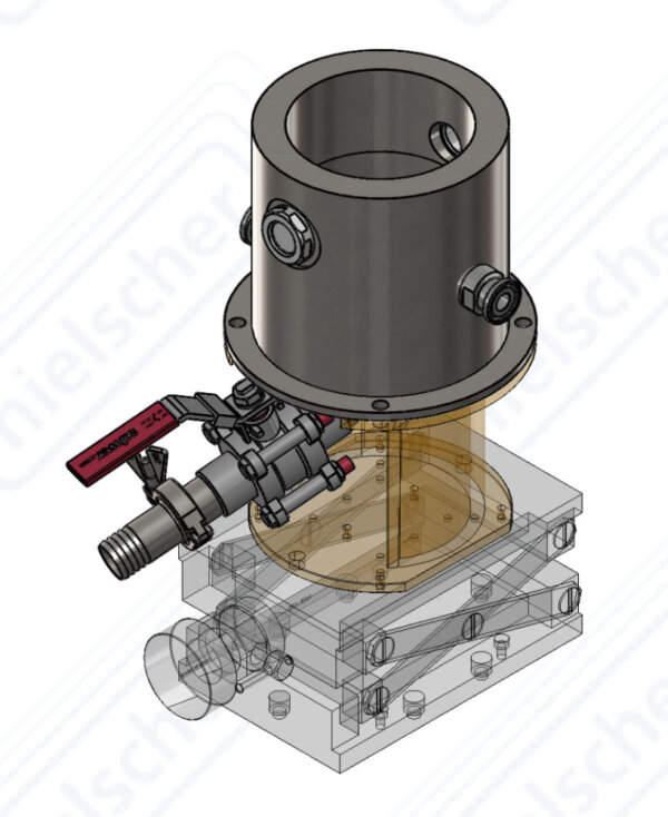 height-adjustable setup for adjusting the distance between ultrasonic sonotrode and specimen during cavitation erosion testing (ASTM G32 - 16)
