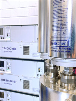 Hielscher MultiSonoReactor -  a powerful ultrasound inline reactor for sonochemical reactions